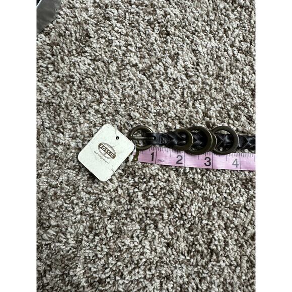 Fossil Multi Ring Keeper Chocolate Brown Leather Belt Slim Large - Picture 4 of 11